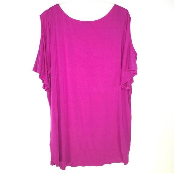 Bianca Nygard Cold Shoulder Raspberry Lace Top - Picture 8 of 8